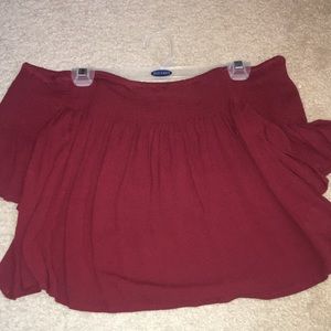 Dark red off the shoulders blouse